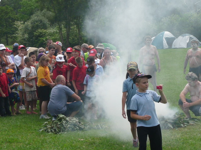 Children at smoking ceremony